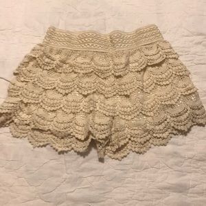 Ivory Lace Shorts